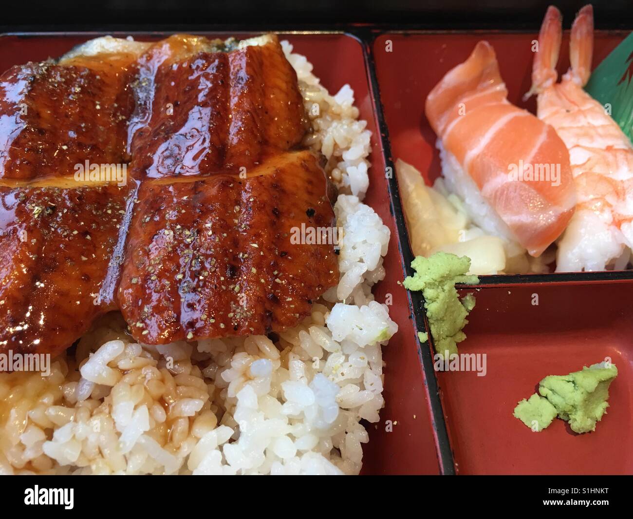 Bento box with eel - Smartphone Captured Stock Image