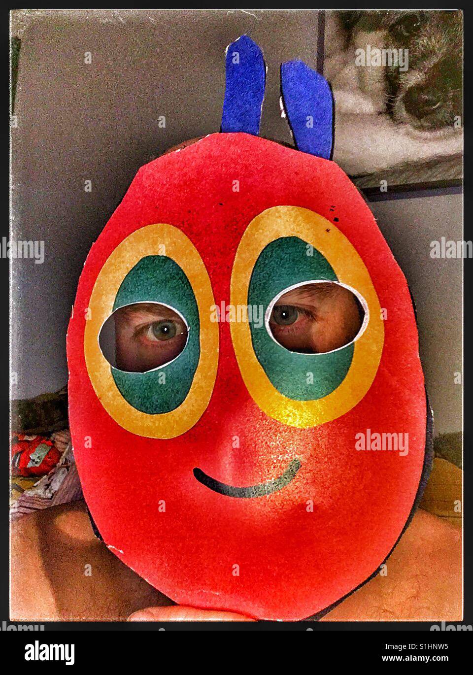 Man In The Hungry Caterpillar Mask Stock Photo Alamy man-in-the-hungry-caterpillar-mask-stock-photo-alamy