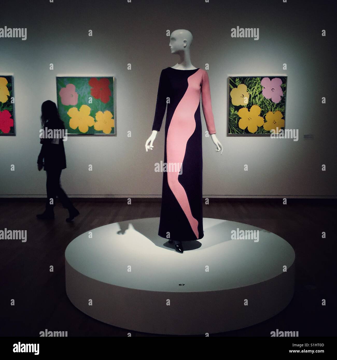 Dress by Yves Saint Laurent on display at Seattle Art Museum - Smartphone Captured Stock Image