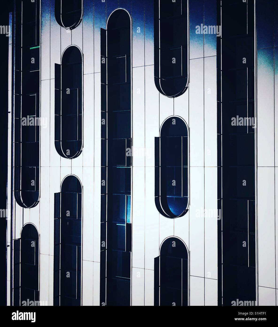 An artistic take on the windows of building. - Smartphone Captured Stock Image