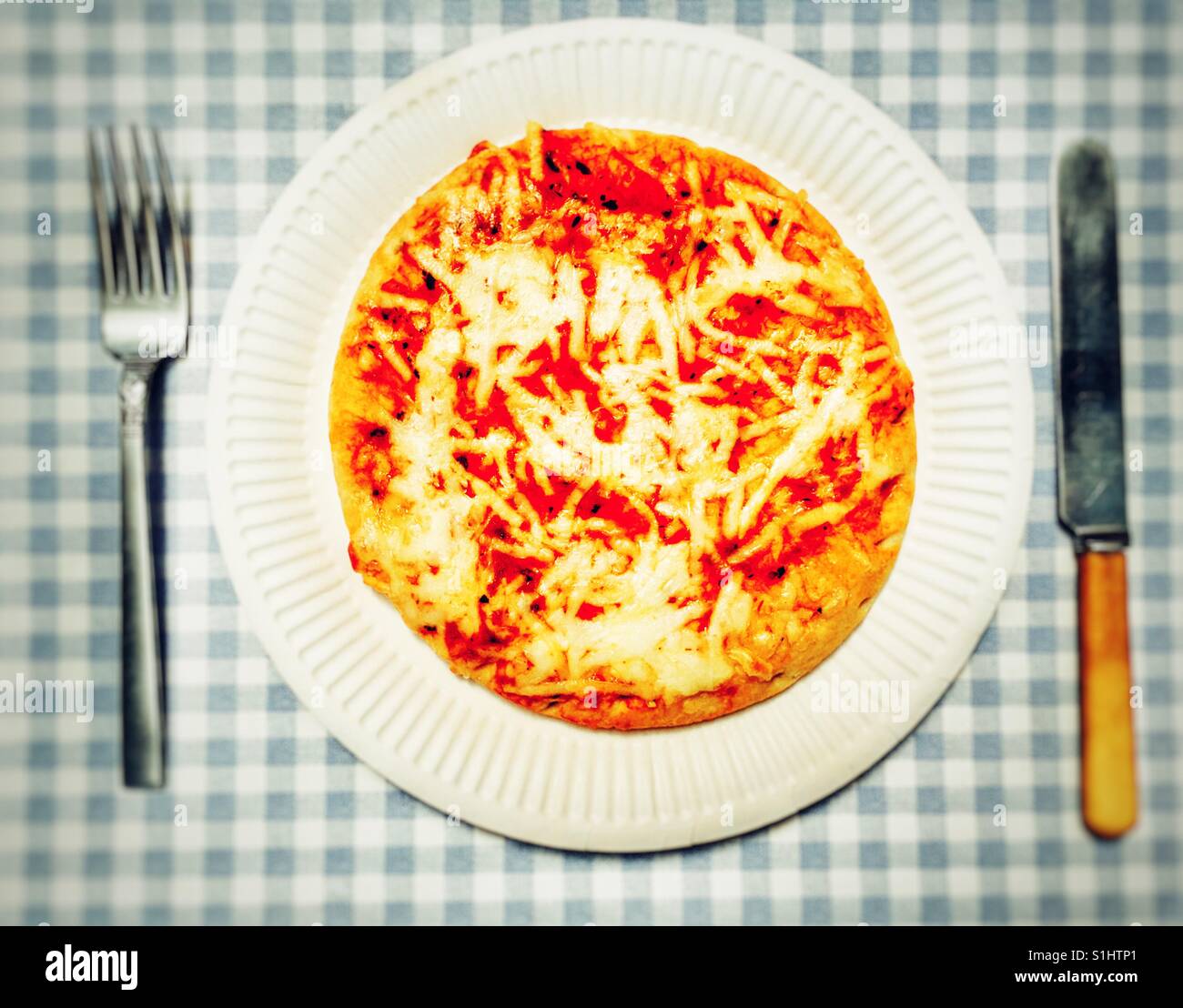 Cheese and tomato pizza - Smartphone Captured Stock Image