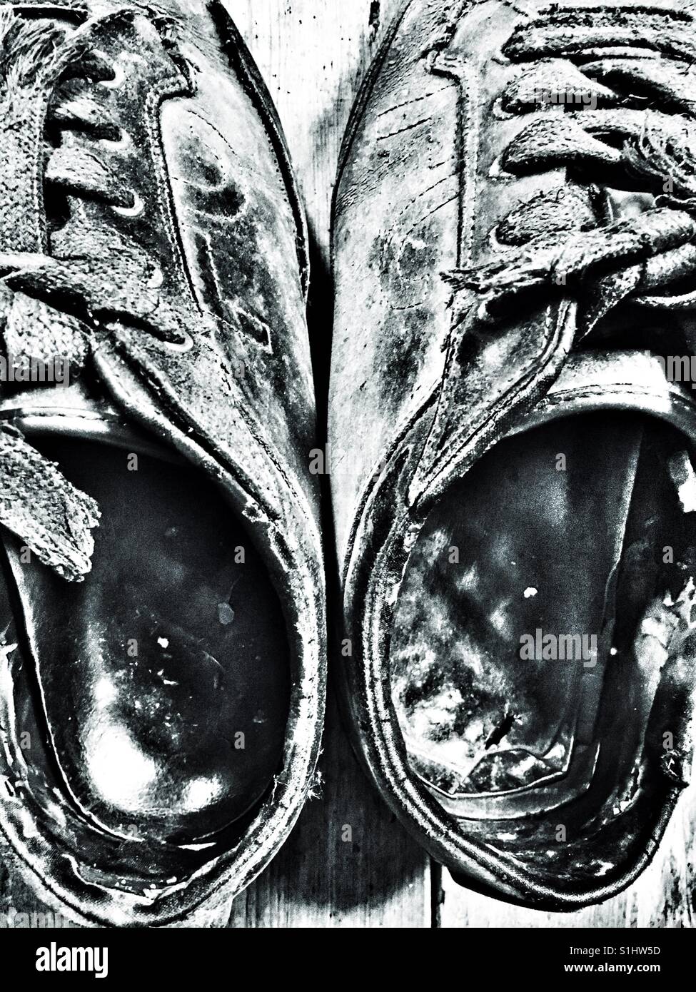 Vintage men's training shoes - Smartphone Captured Stock Image