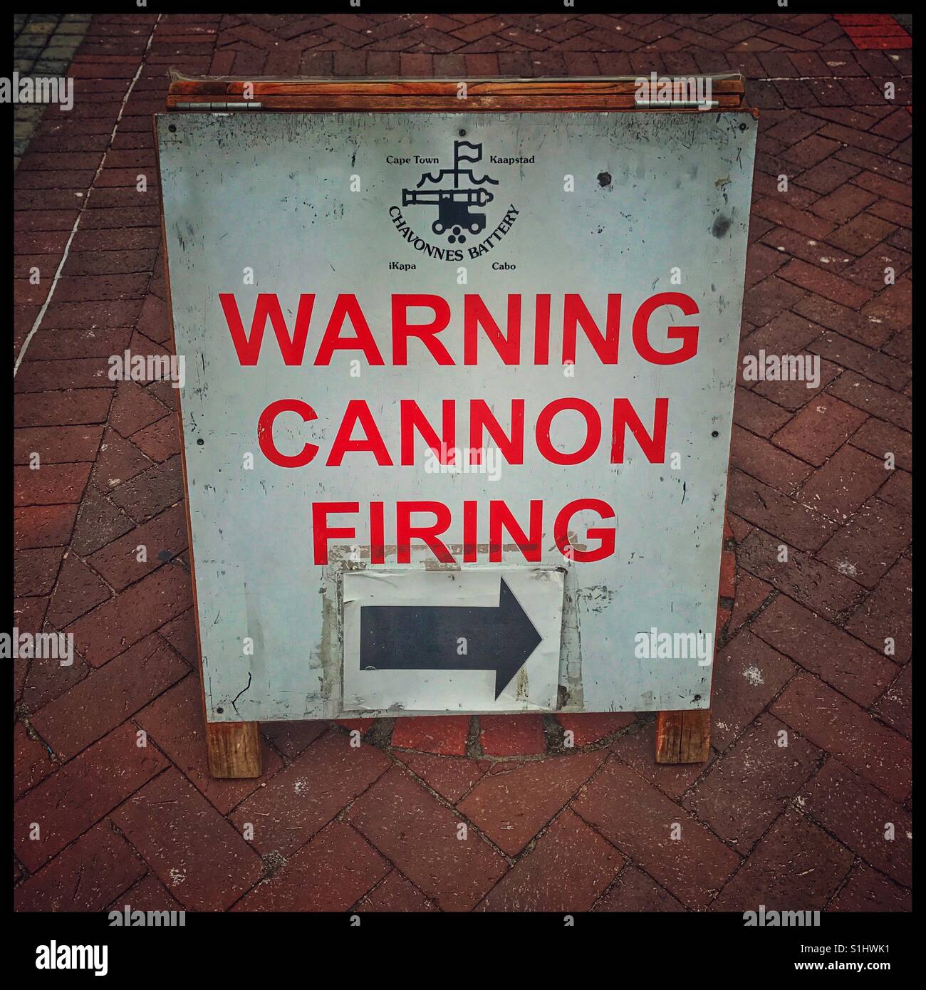 Warning sign, Cape Town, South Africa. - Smartphone Captured Stock Image
