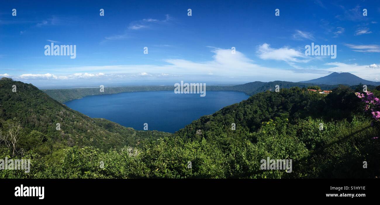 Panoramic image of a lake in the mountains - Smartphone Captured Stock Image