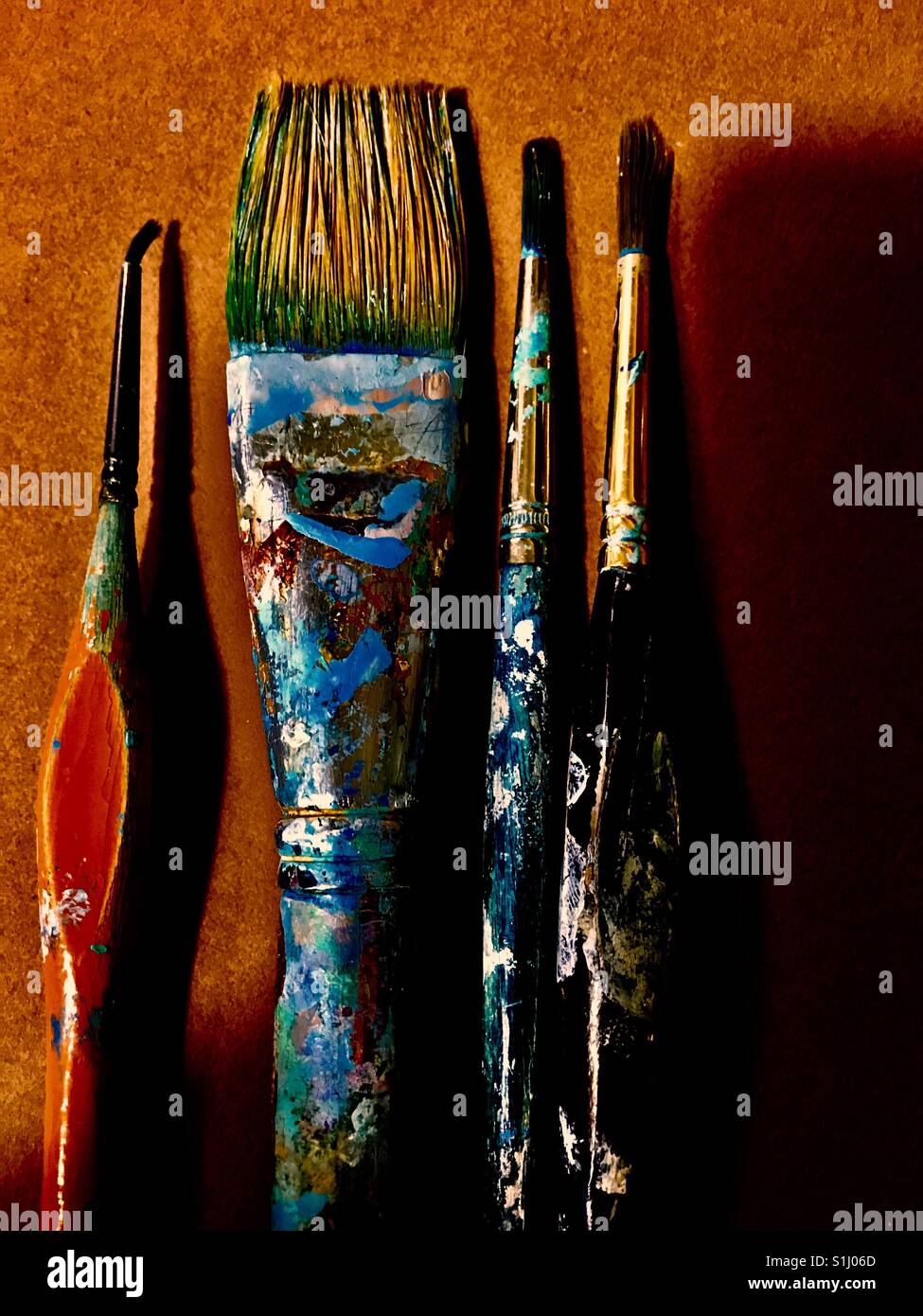 Artist Paint brushes used Stock Photo: 310796597 - Alamy