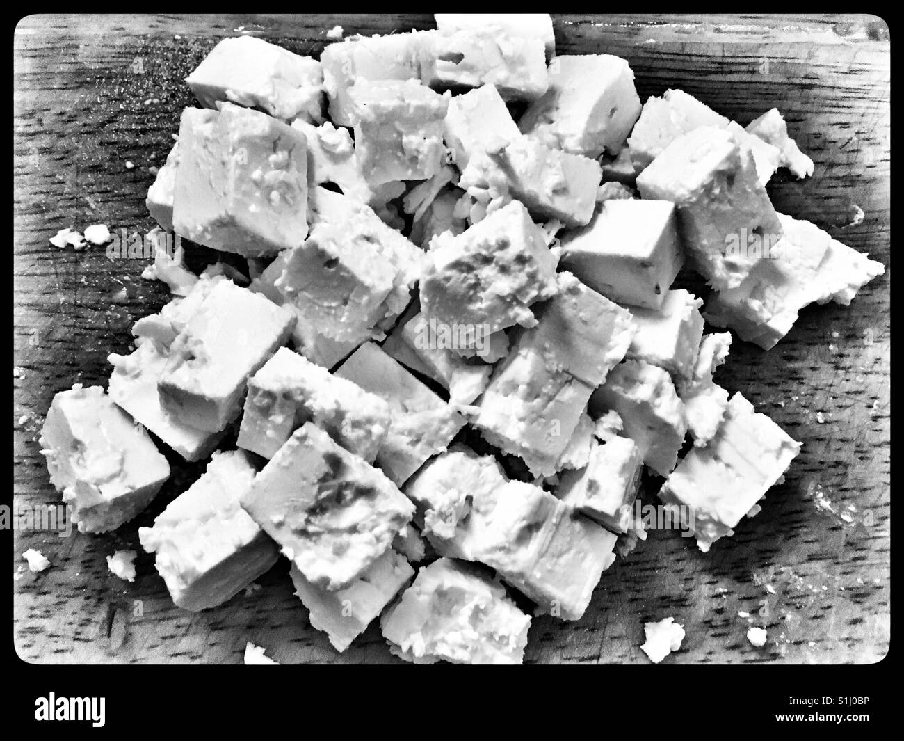 Cubed Feta Cheese Stock Photo Alamy