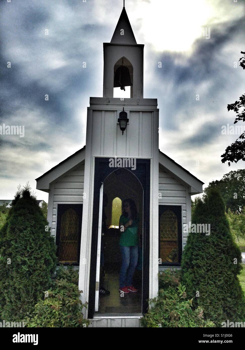 Tiny historical chapel in Niagara on the lake. - Smartphone Captured Stock Image