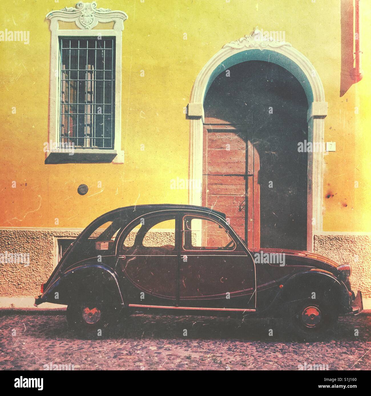 Classic citroen 2cv vintage french car - Smartphone Captured Stock Image