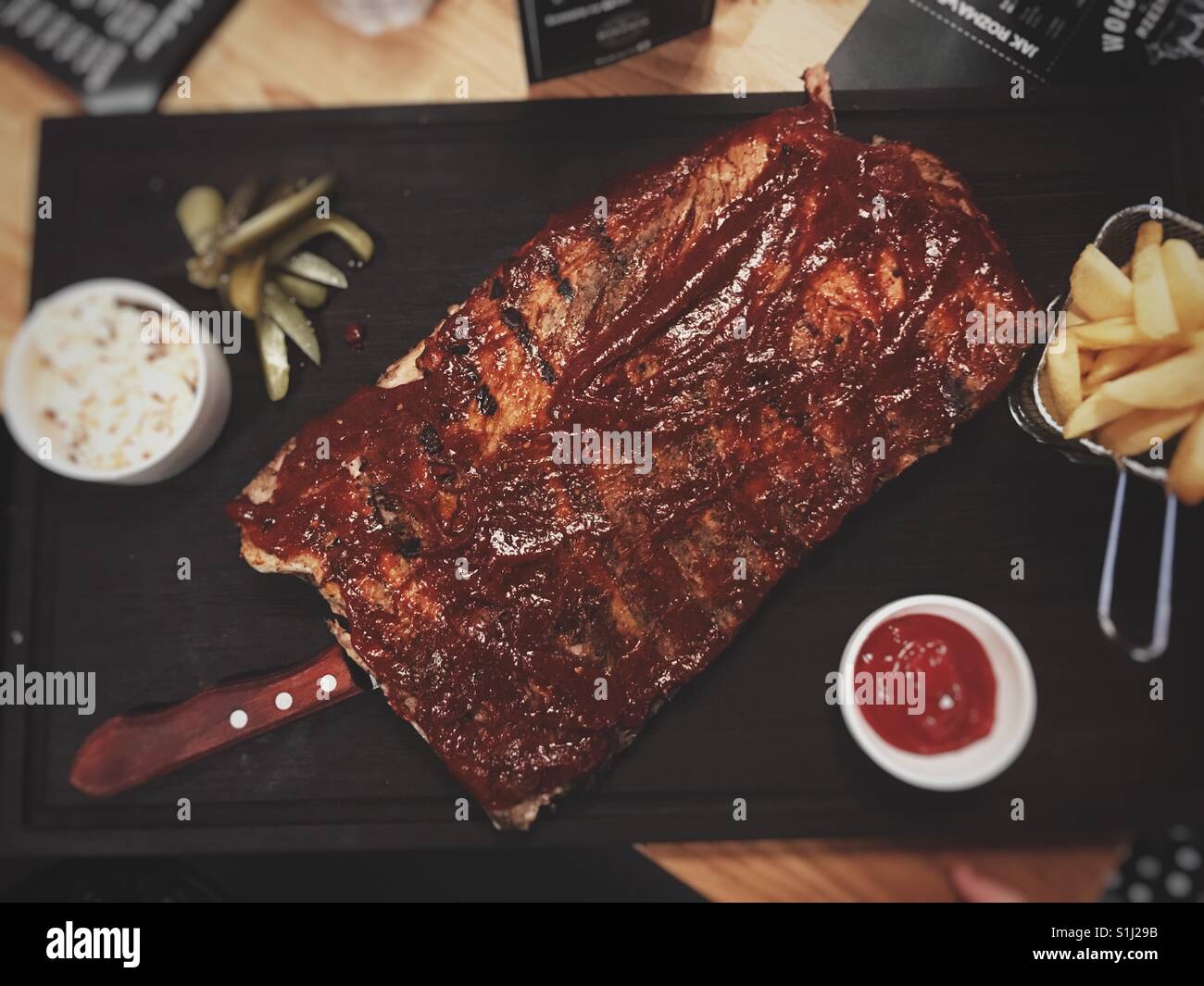 Grilled pork ribs - Smartphone Captured Stock Image