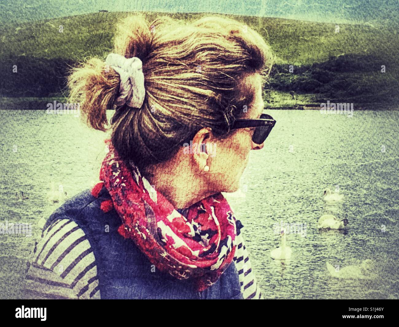 Woman looking away - Smartphone Captured Stock Image