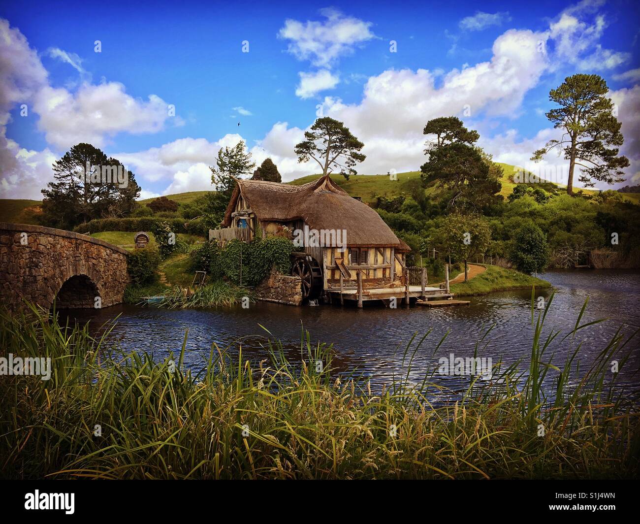 Hobbiton in New Zealand Stock Photo