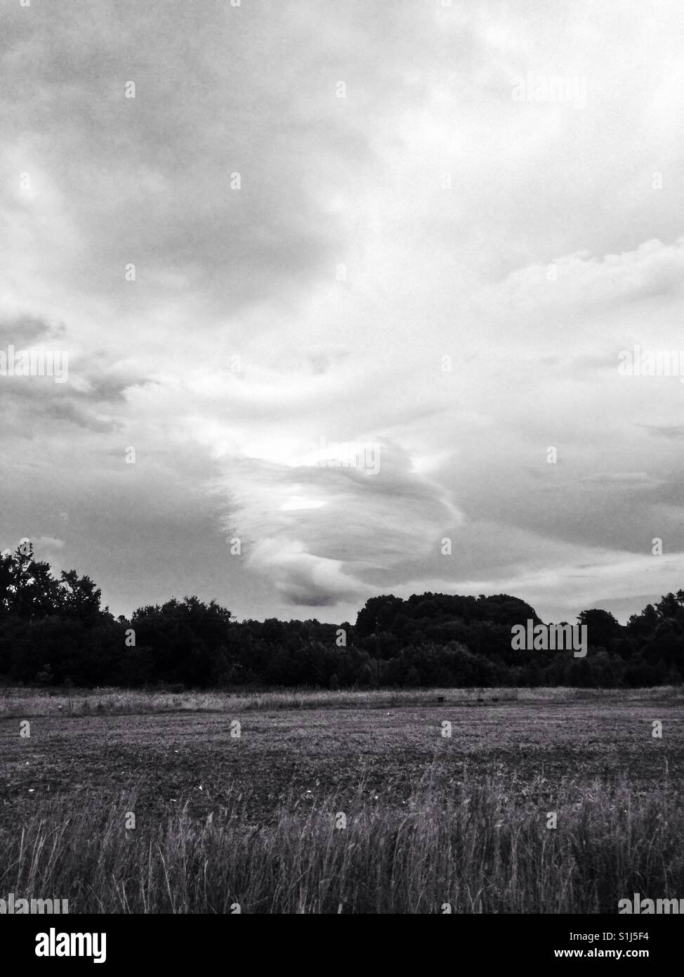 Strange cloud on a sunny day - Smartphone Captured Stock Image