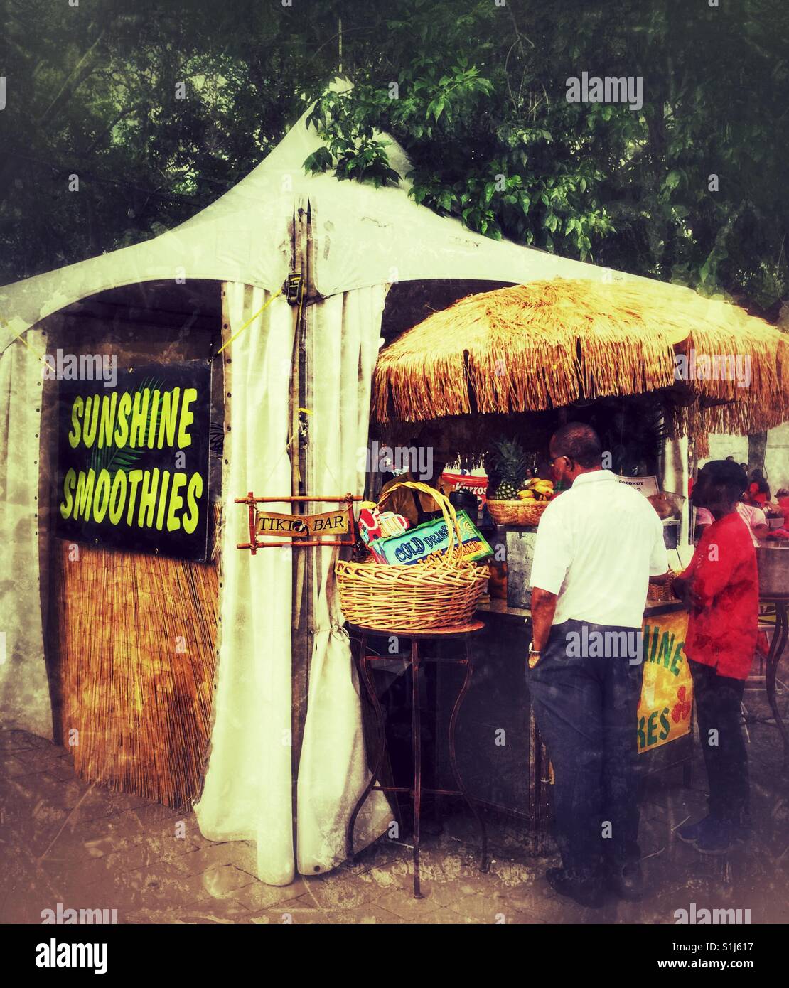 Waiting in line at the Tiki Bar at Harbourfront, Toronto. - Smartphone Captured Stock Image