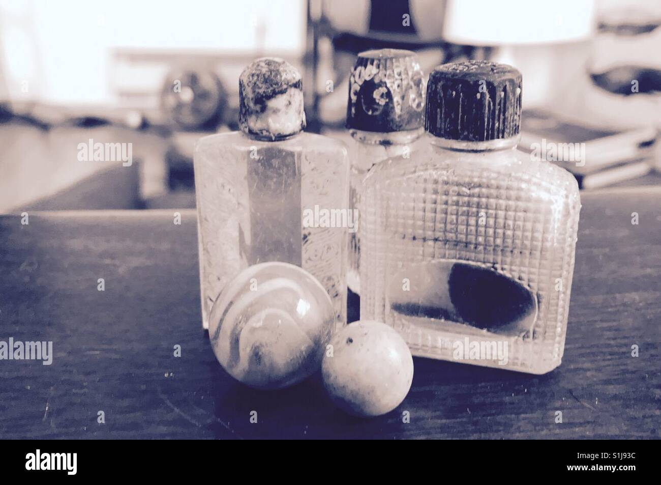 Vintage Bottles and Marbles Stock Photo Alamy