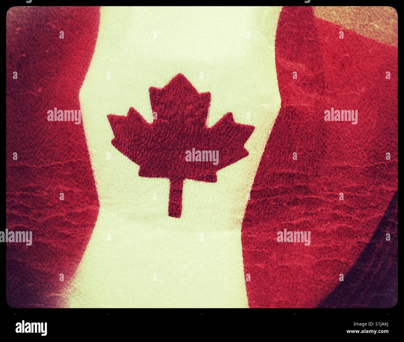 Canadian flag hat. - Smartphone Captured Stock Image
