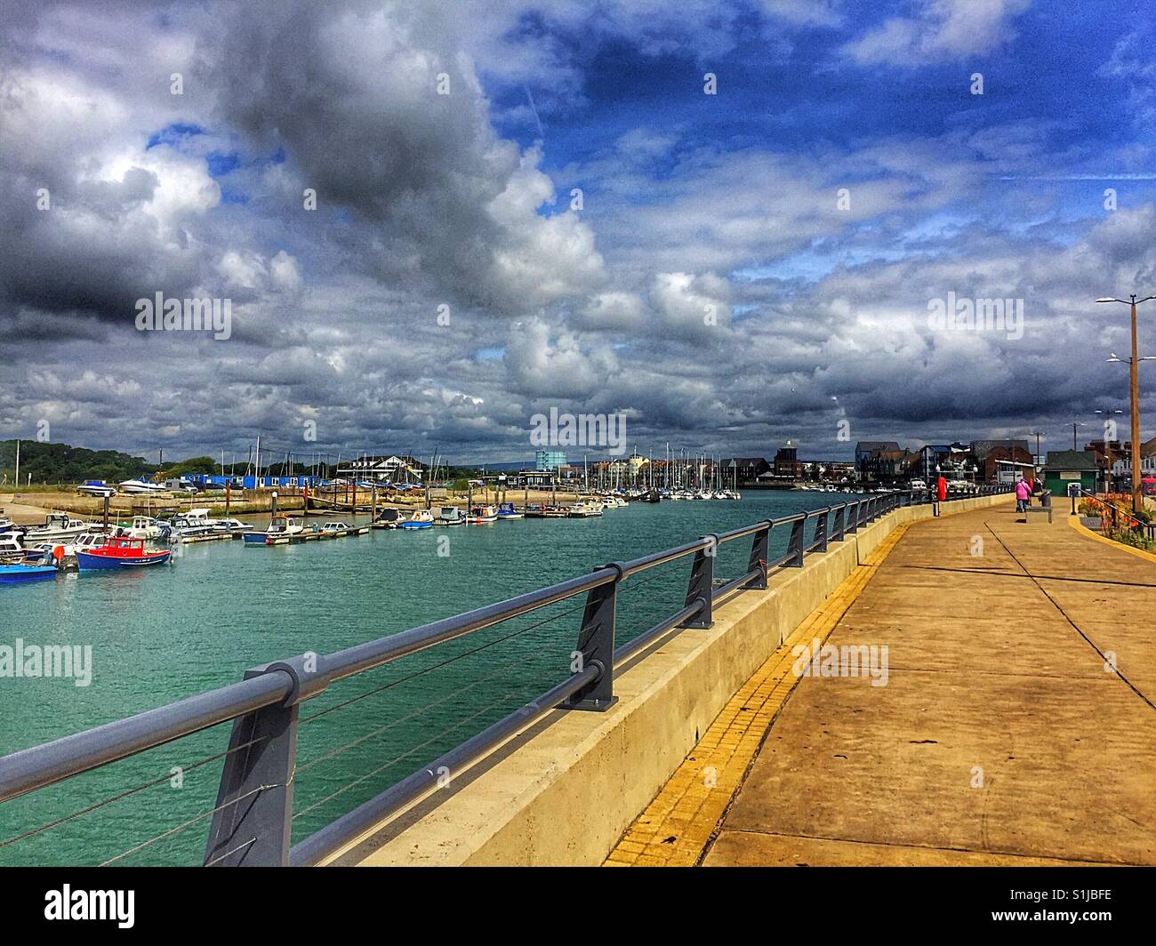 Pier road Littlehampton. River Arun. - Smartphone Captured Stock Image