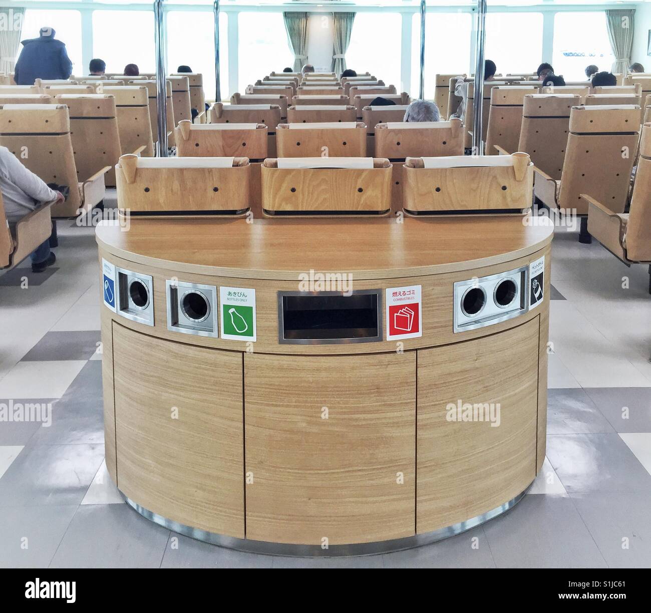 view inside of the passenger ferry boat in Japan - Smartphone Captured Stock Image
