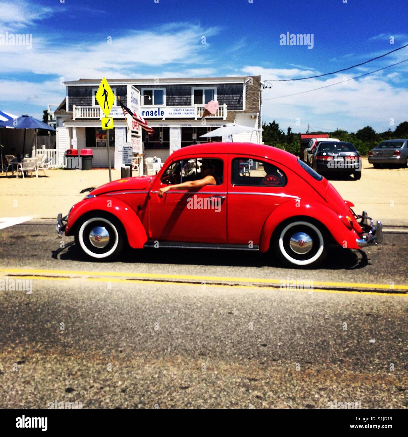 Red Volkswagen Bug, Craigville, Barnstable, Cape Cod, Massachusetts