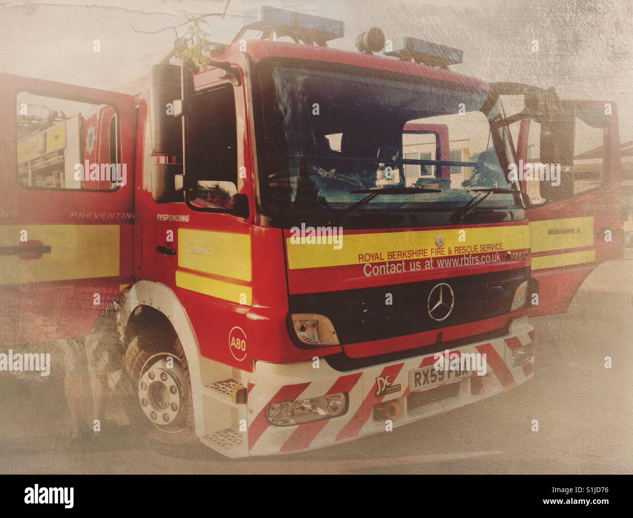 A fire engine. - Smartphone Captured Stock Image