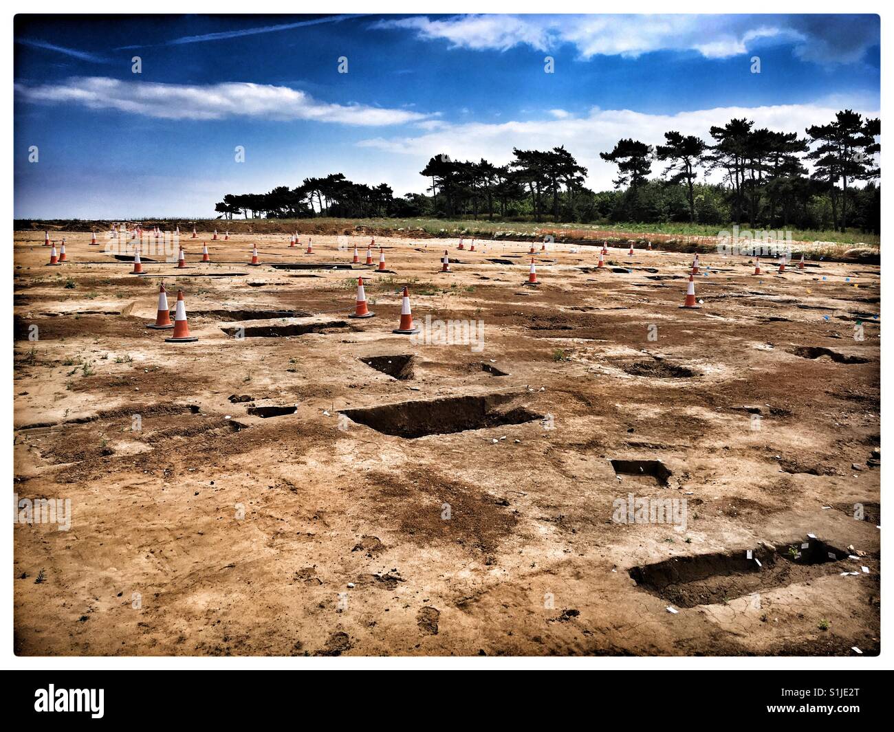 Archaeological site at Bawdsey, Suffolk , 08/07/17. Stock Photo