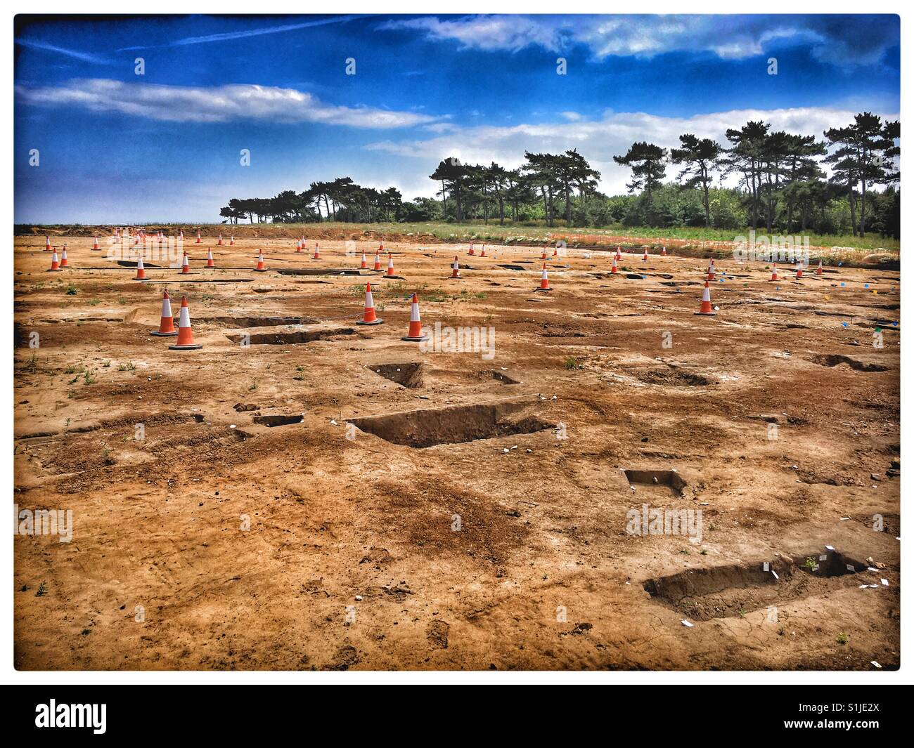 Archaeological Dig Bawdsey, Suffolk. July 2017. Stock Photo