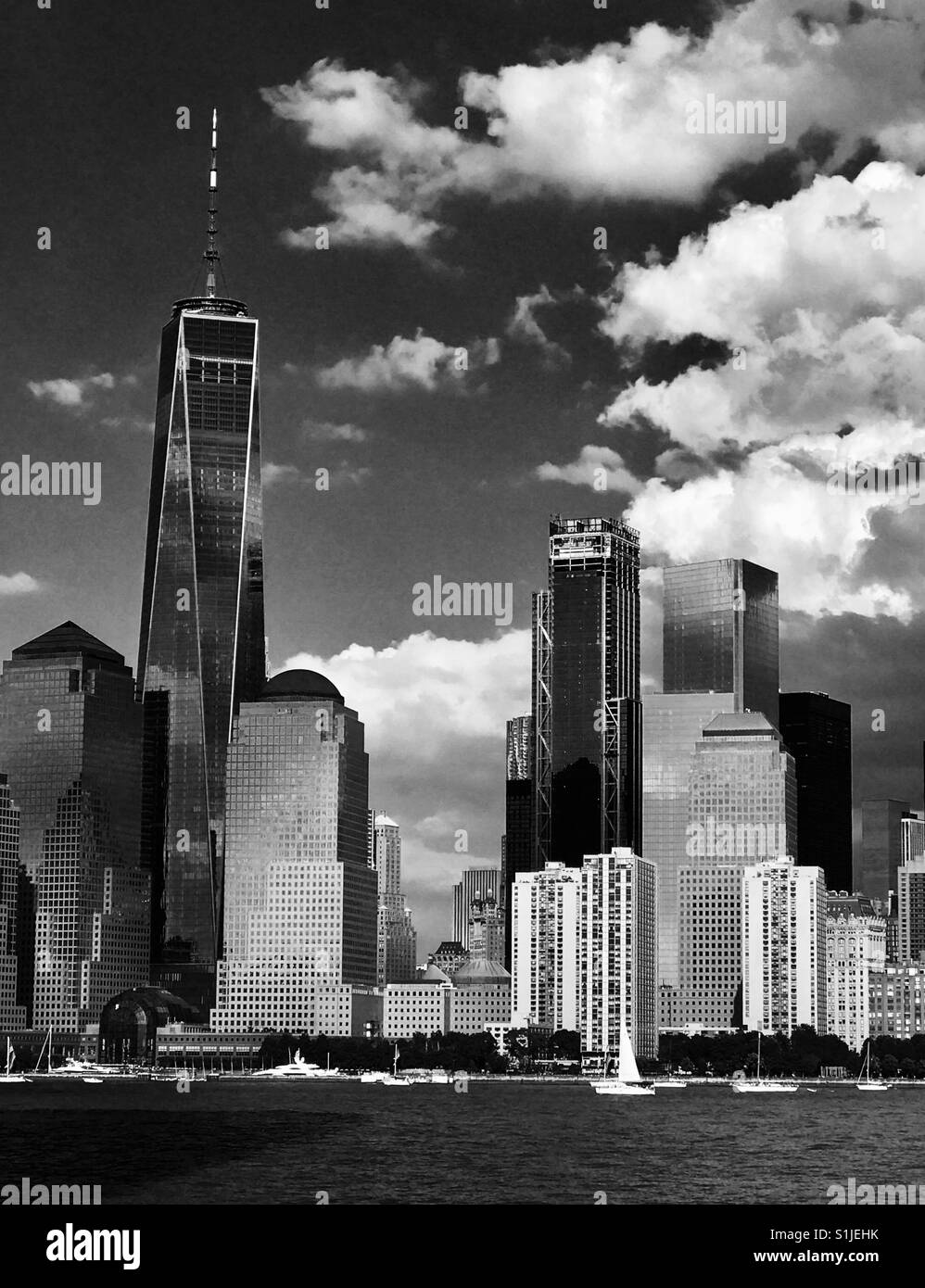 Lower Manhattan in Black and White Stock Photo