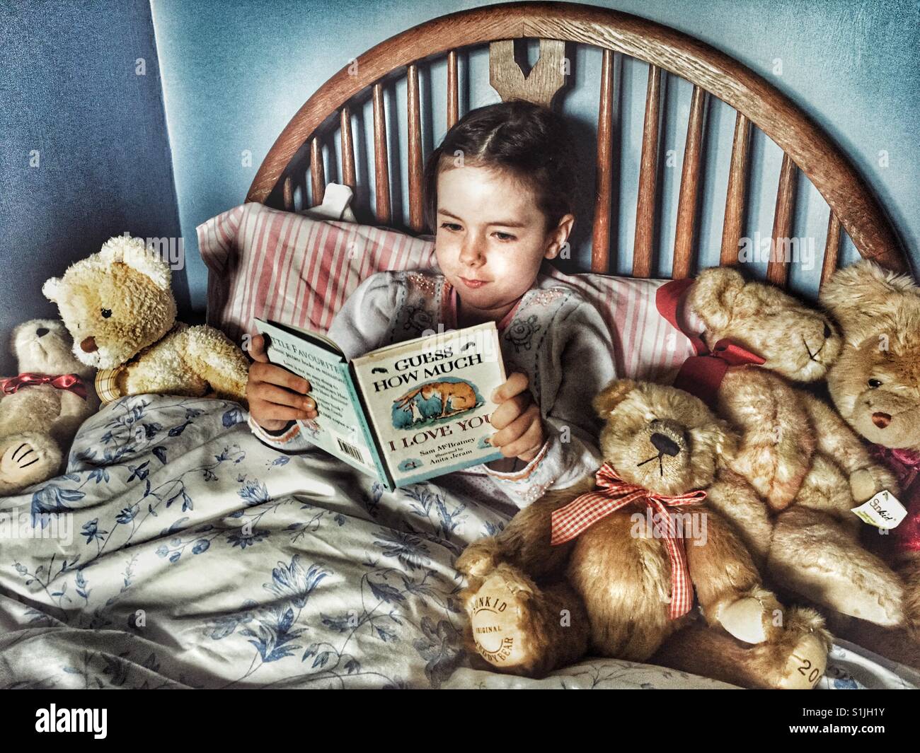 Reading in bed - Smartphone Captured Stock Image