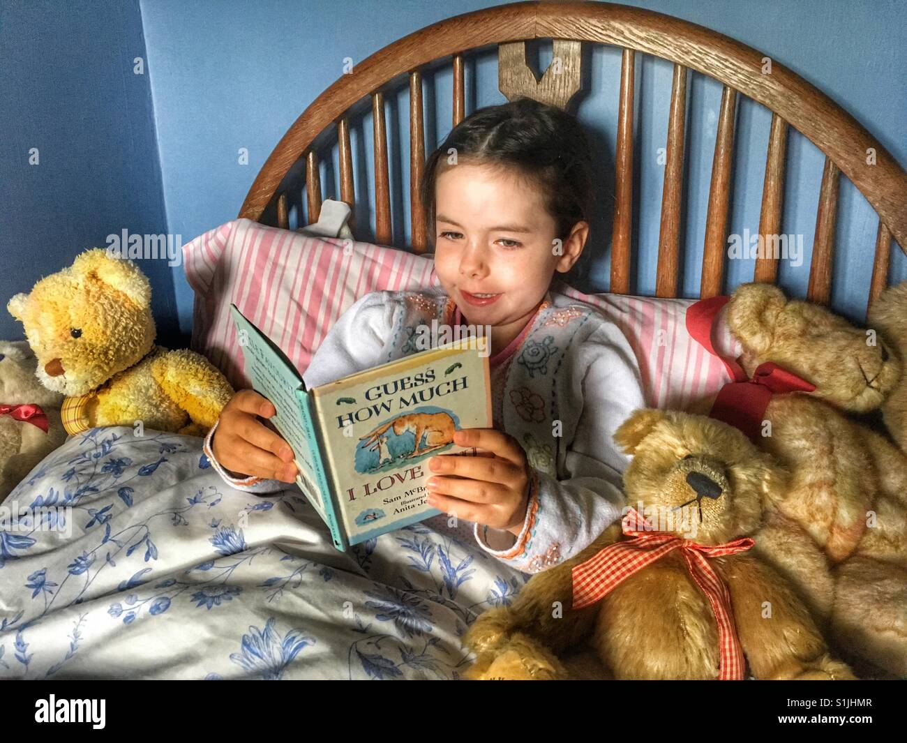 Reading in bed - Smartphone Captured Stock Image