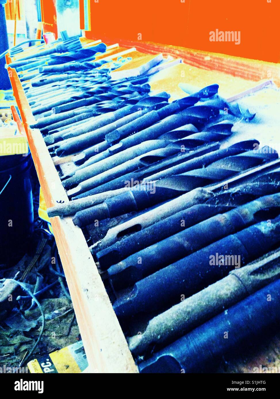 Drill bits for machine shop drill press Stock Photo Alamy