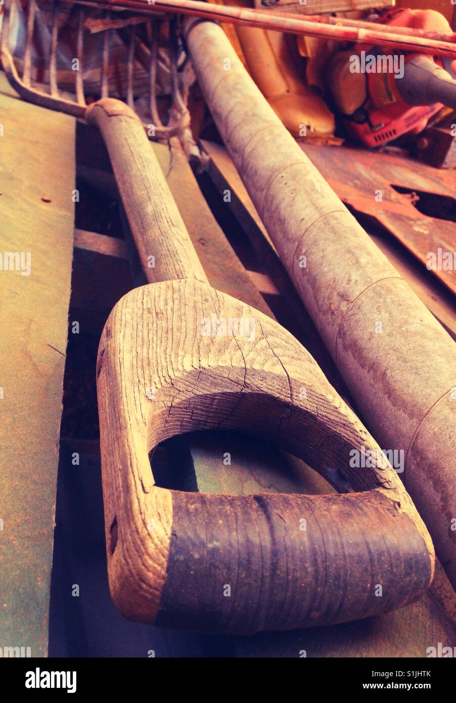 Wooden handled pitchfork Stock Photo Alamy