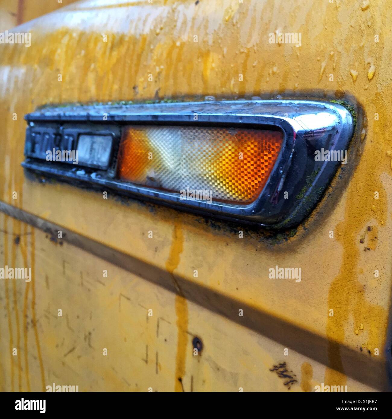 Detail of the Ford pickup truck chrome  side light - Smartphone Captured Stock Image