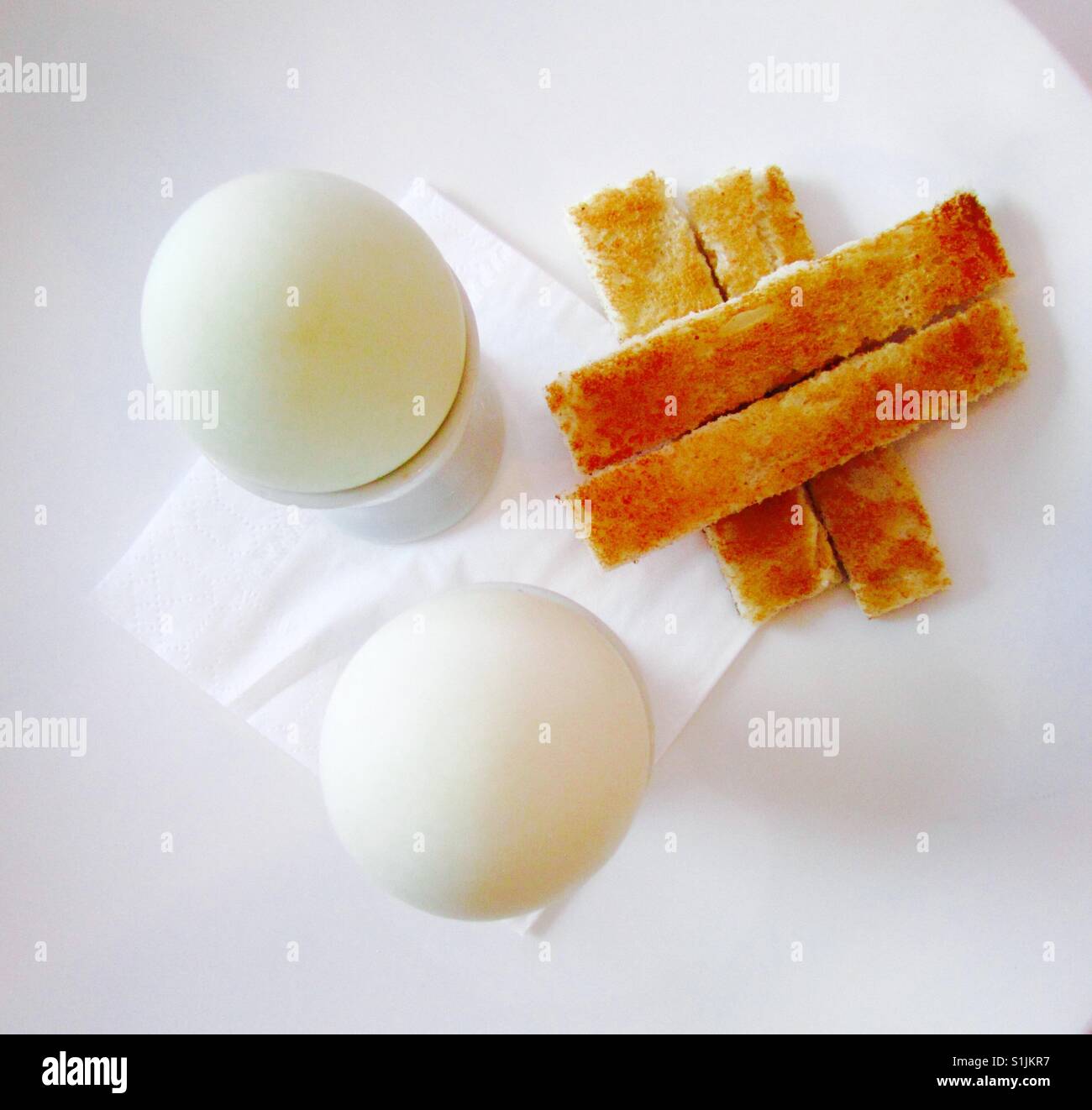 Eggs and toast Stock Photo