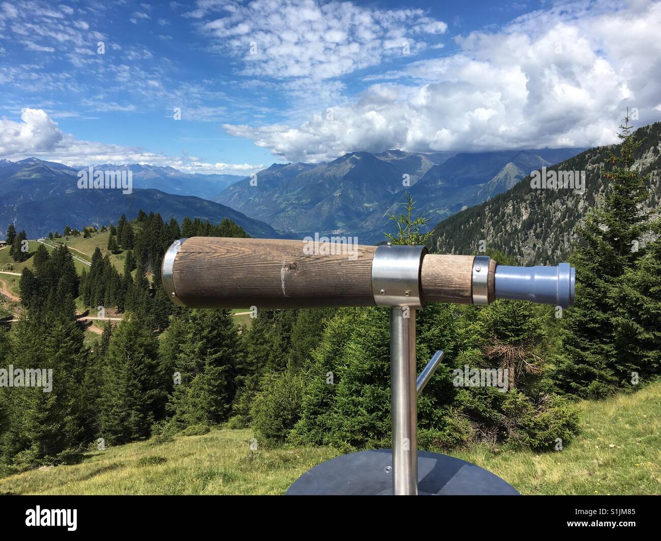 Telescope in the mountains Stock Photo Alamy
