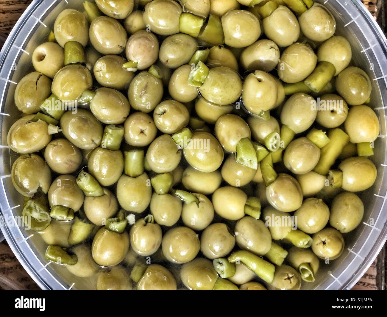 Stuffed green olives Stock Photo Alamy