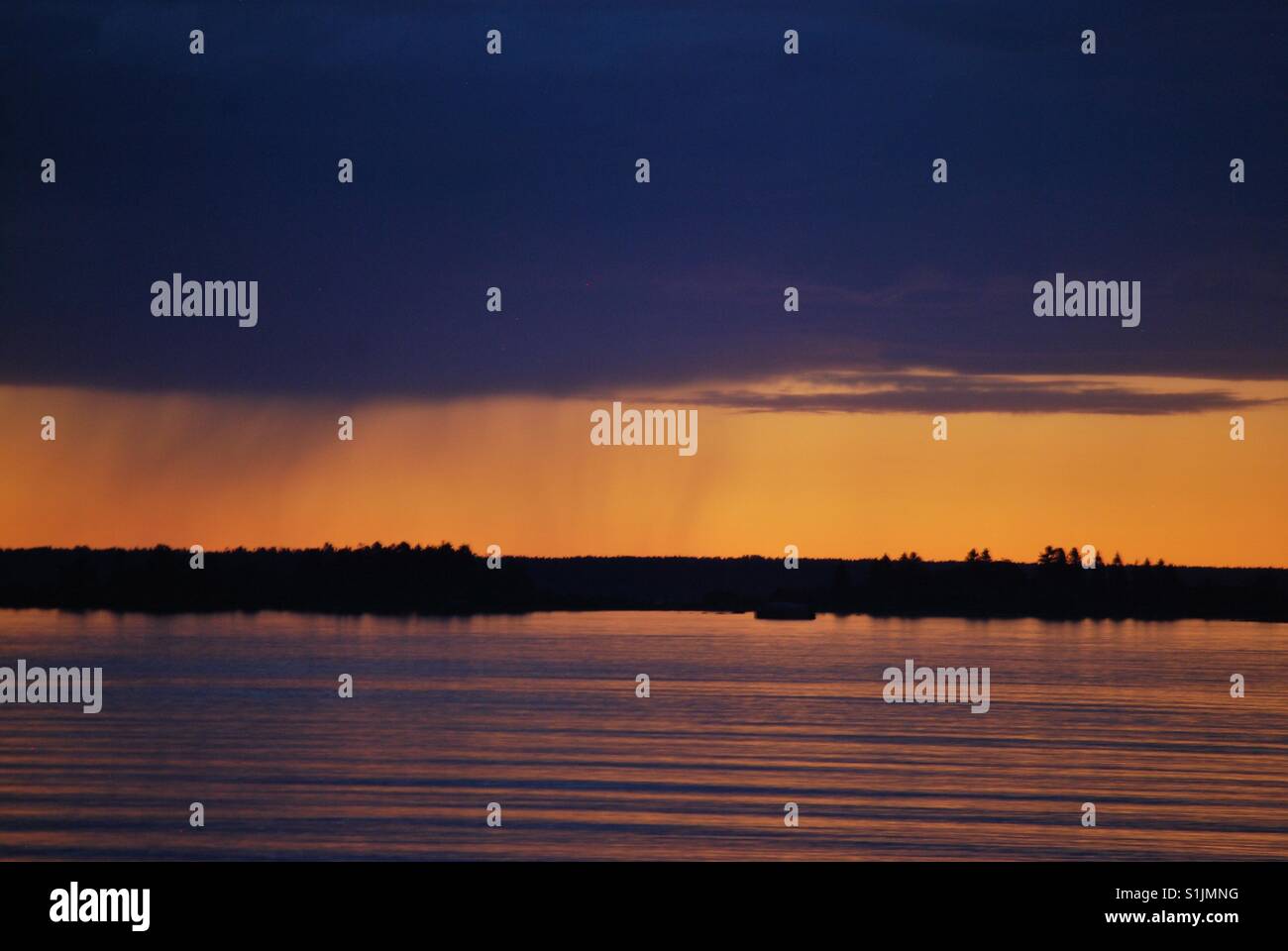 Sunset at midnight Stock Photo