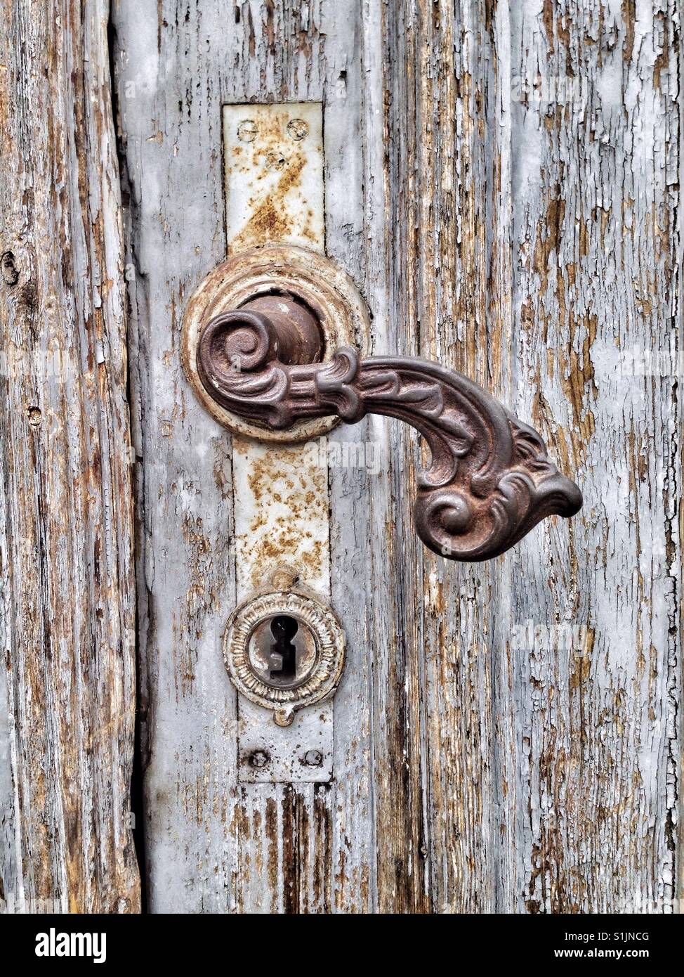 Vintage door handle - Smartphone Captured Stock Image