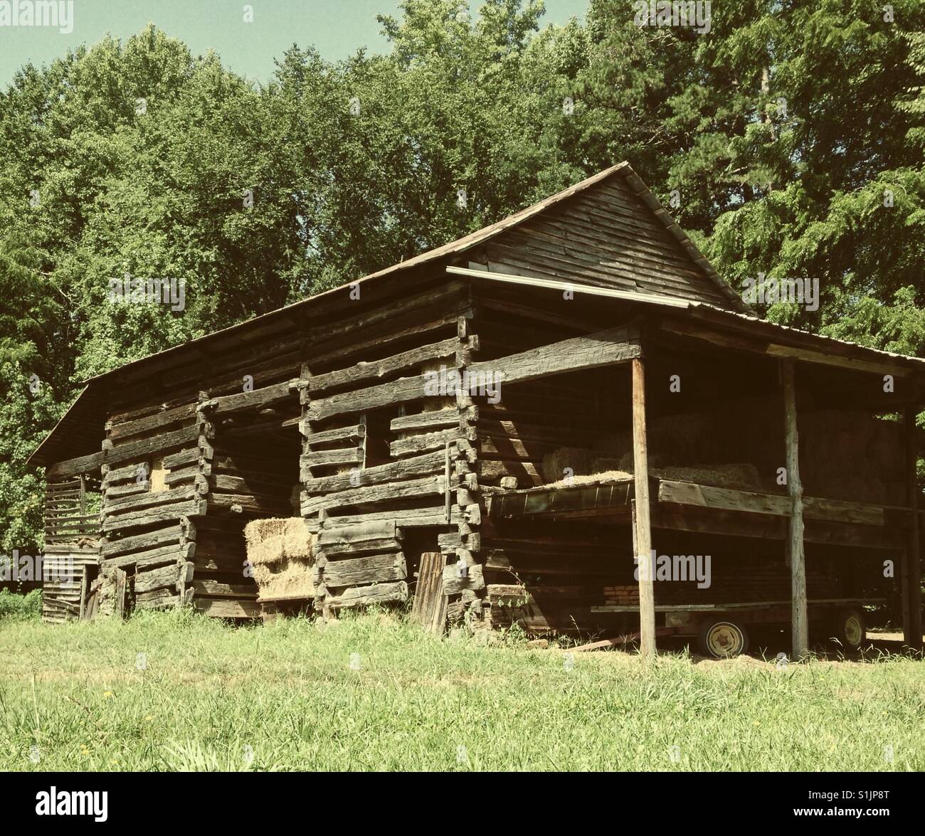 Old timber frame barn- NC - Smartphone Captured Stock Image