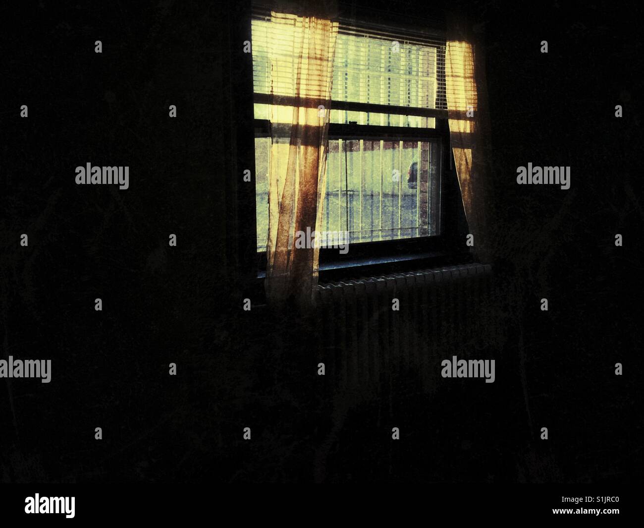 Light through the window with curtains - Smartphone Captured Stock Image