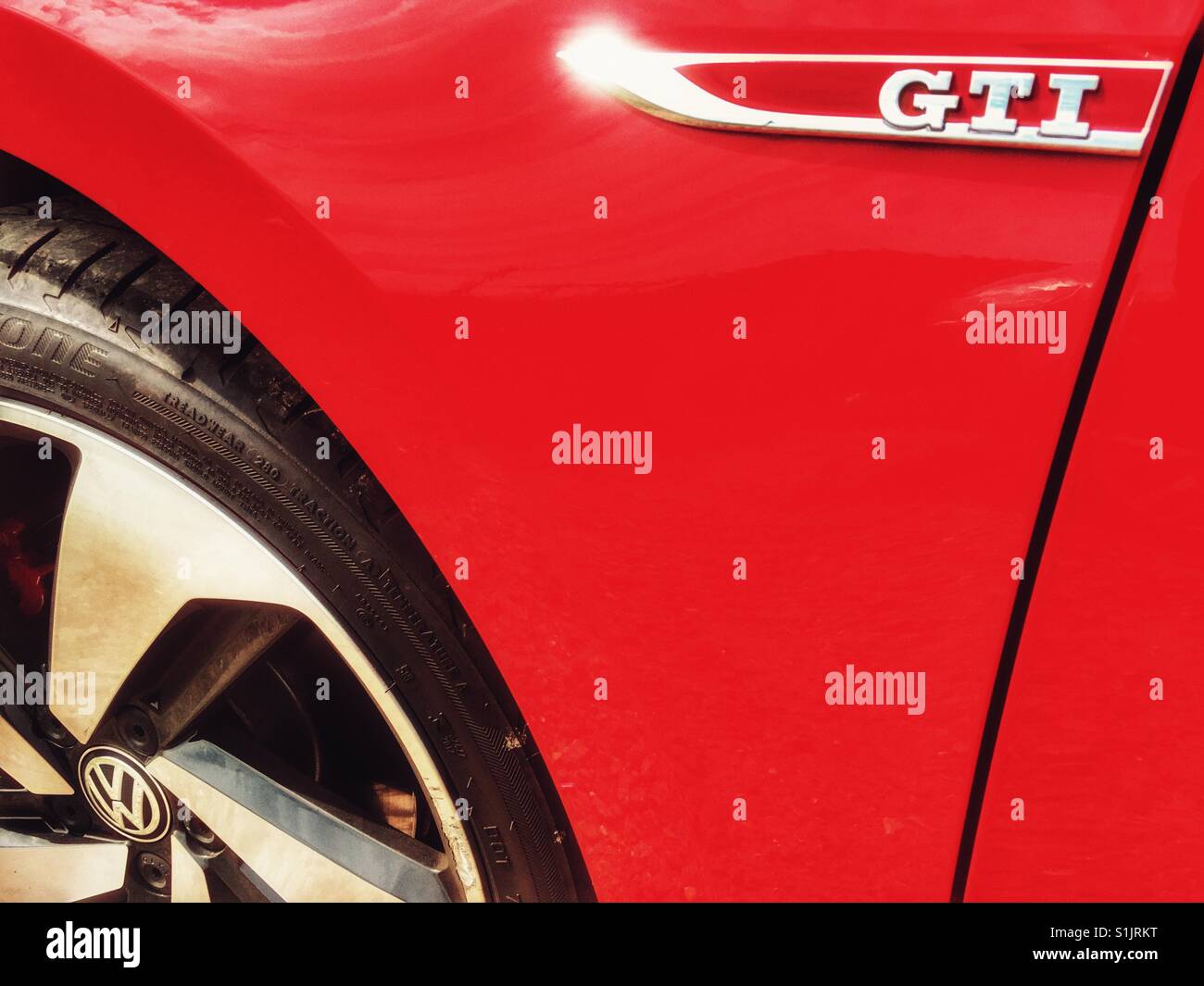 VW Golf GTI car - Smartphone Captured Stock Image