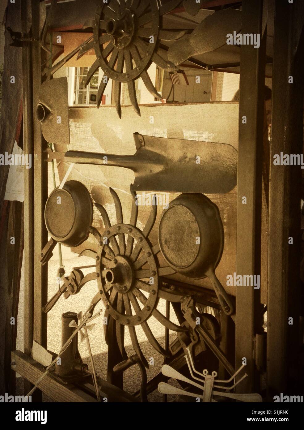Handcrafted gate at local craft fair - Smartphone Captured Stock Image