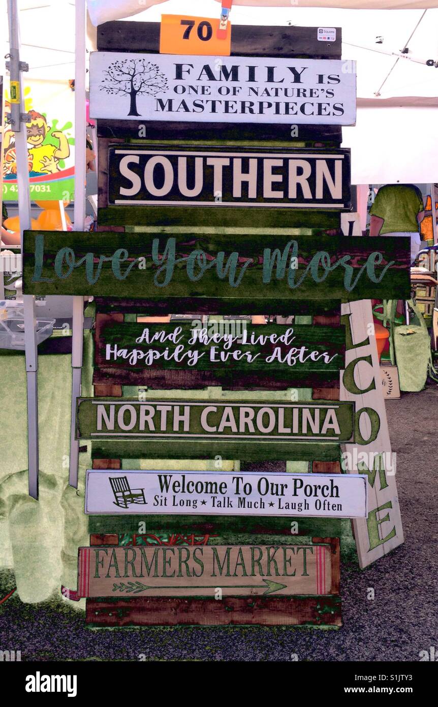 Craft fair truisms - Smartphone Captured Stock Image