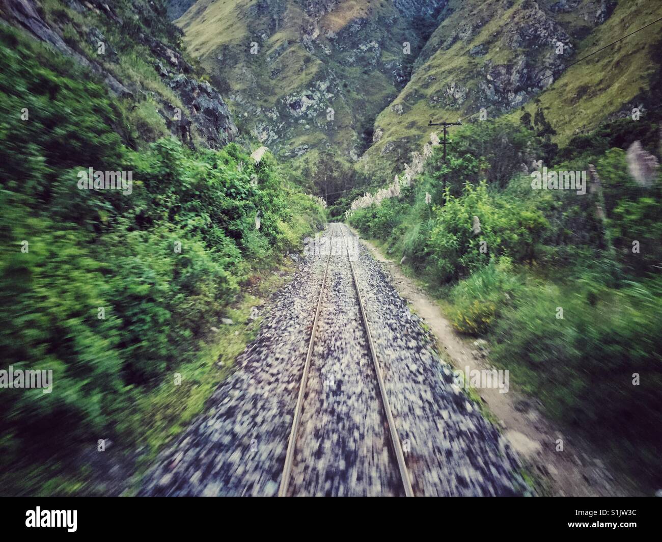 Railway in the Peruvian Andes - Smartphone Captured Stock Image