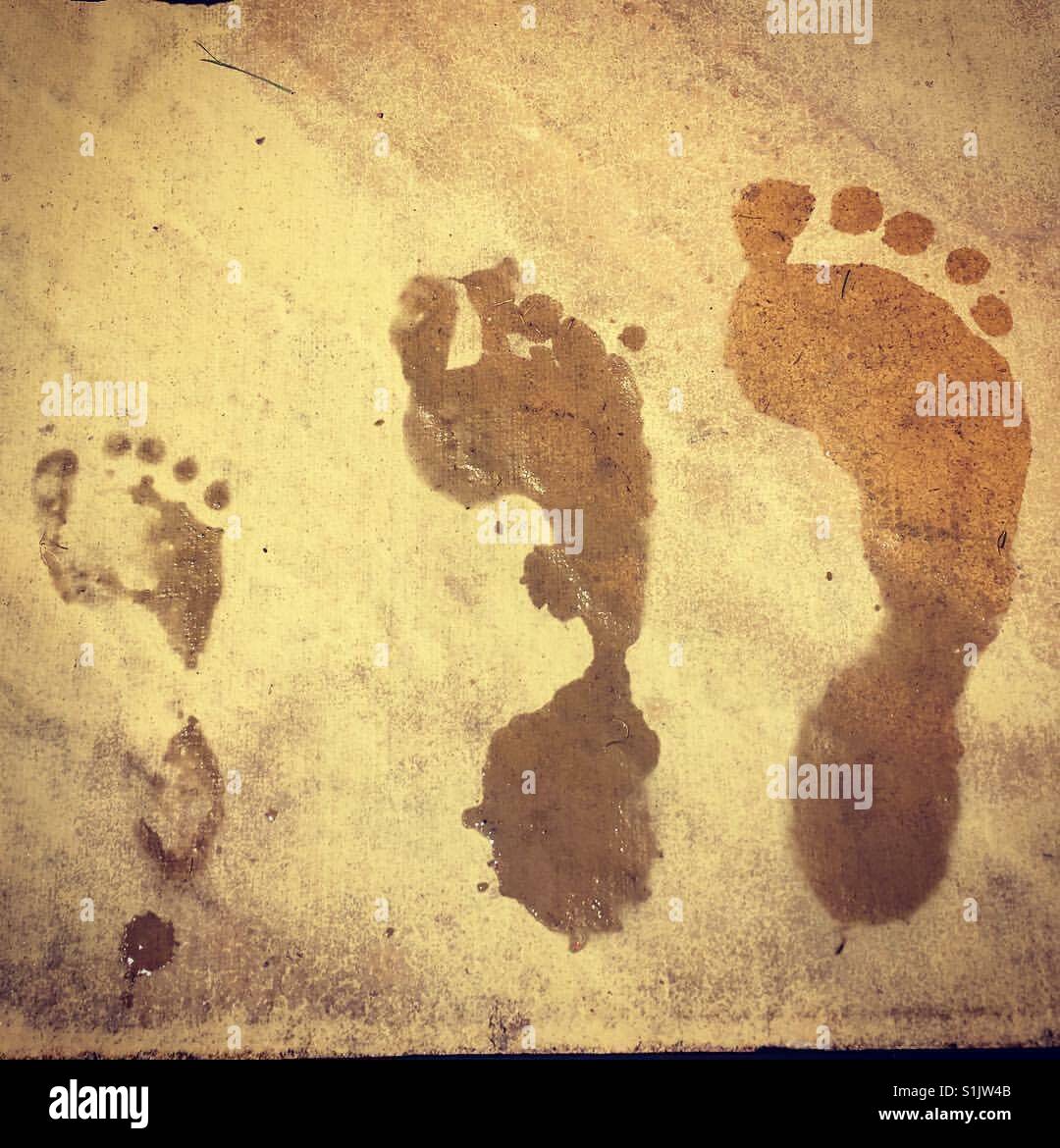 Footprint generations - Smartphone Captured Stock Image