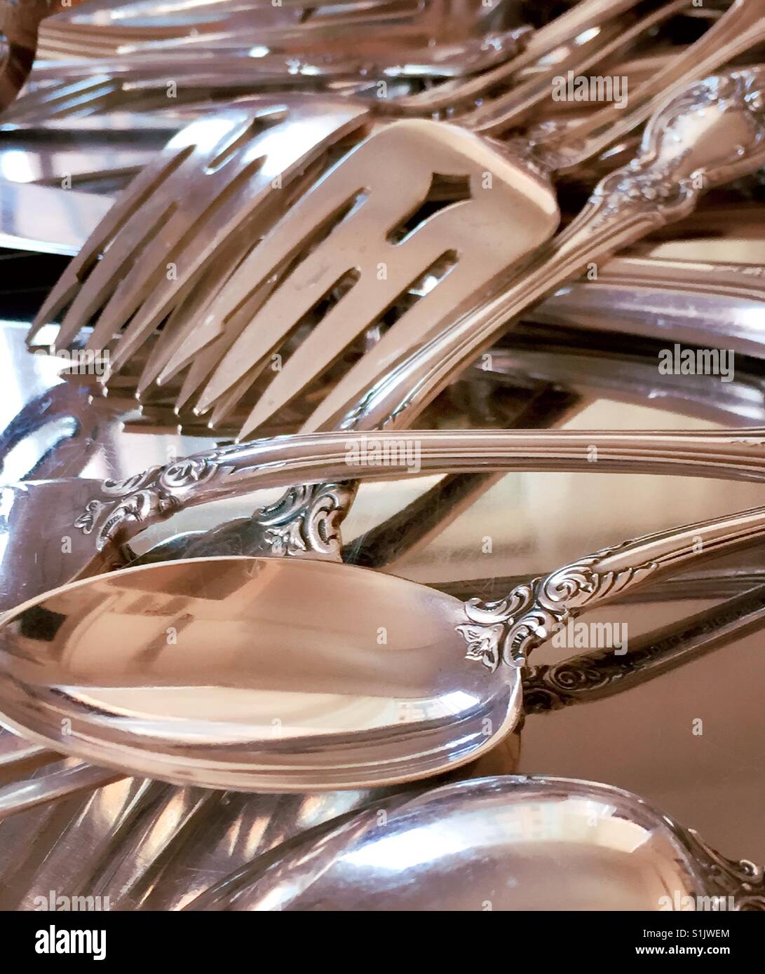 Silver utensils hires stock photography and images Alamy