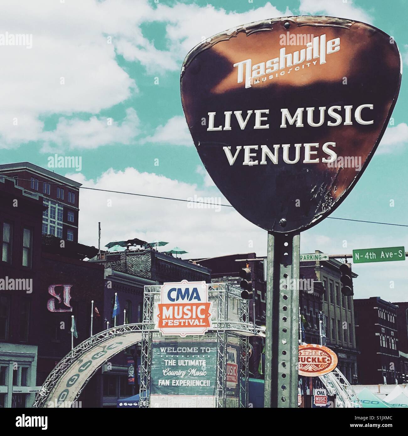 2017 CMA Fest in Nashville, TN - Smartphone Captured Stock Image