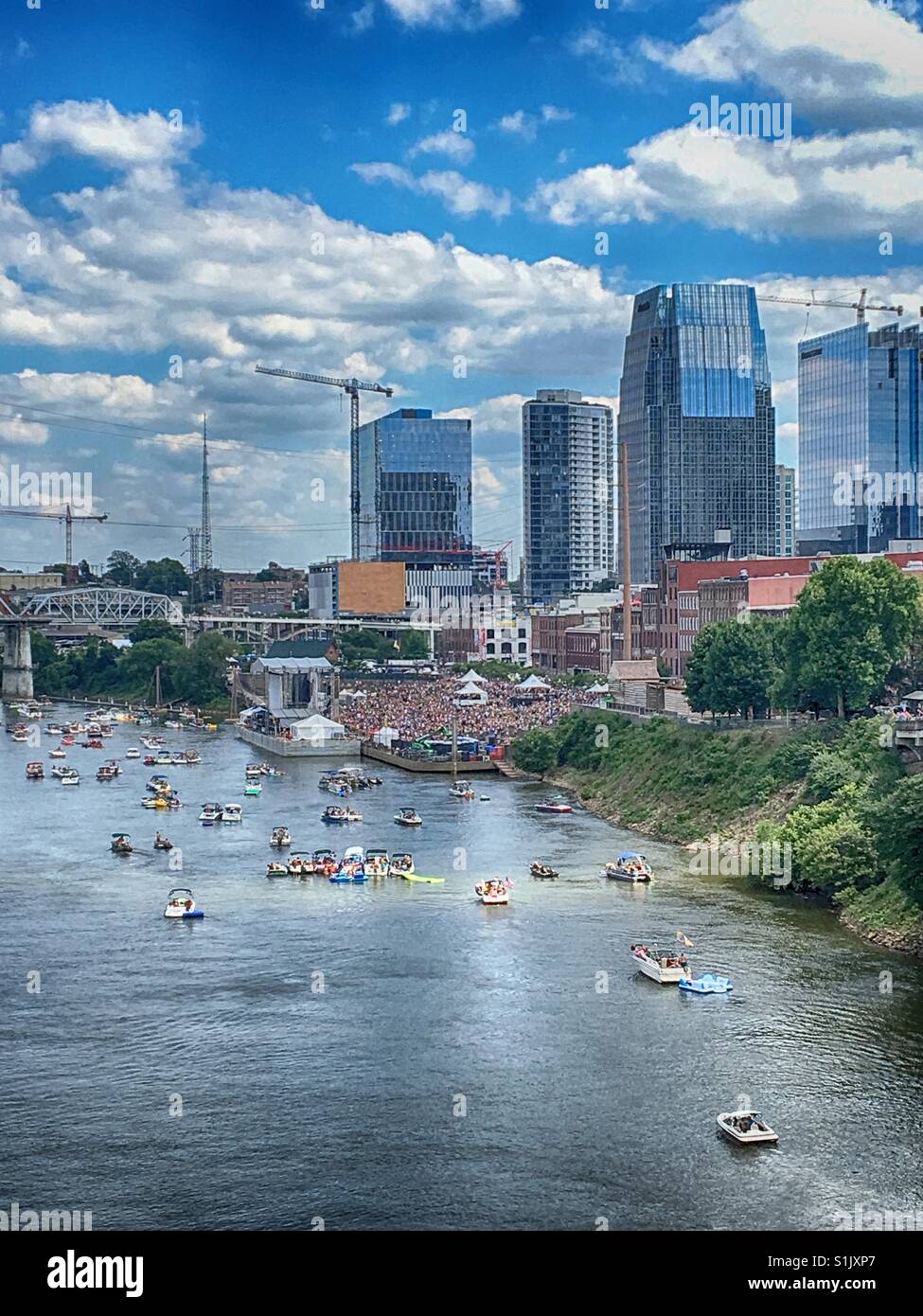 2017 CMA Fest in Nashville, TN - Smartphone Captured Stock Image