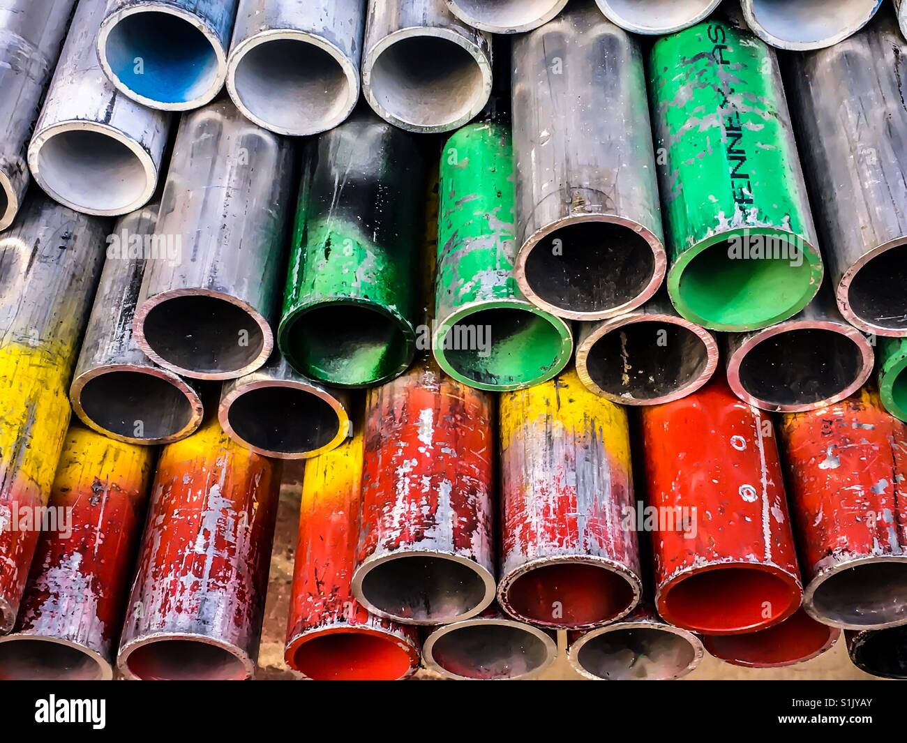 Colorful painted pipes Stock Photo - Alamy