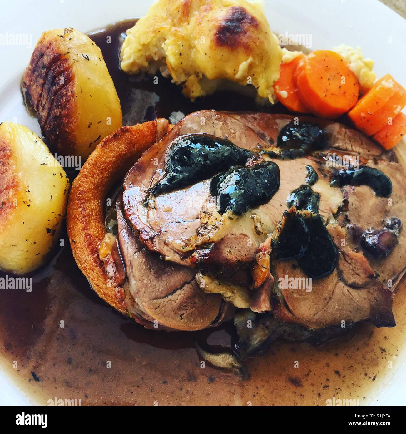 Sunday lunch - Smartphone Captured Stock Image