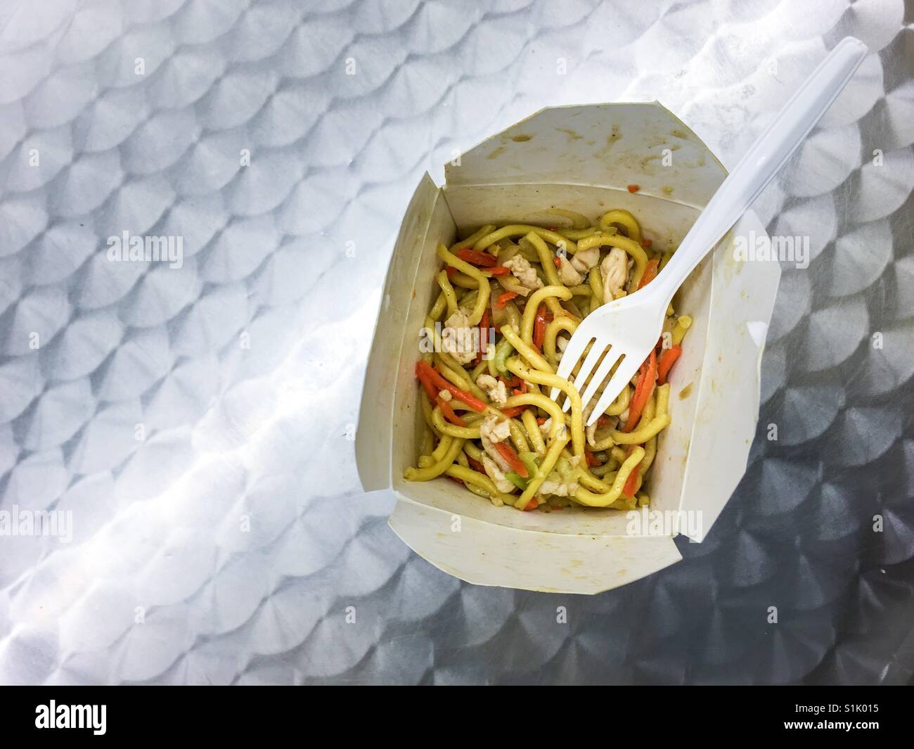Take away noodles box. - Smartphone Captured Stock Image