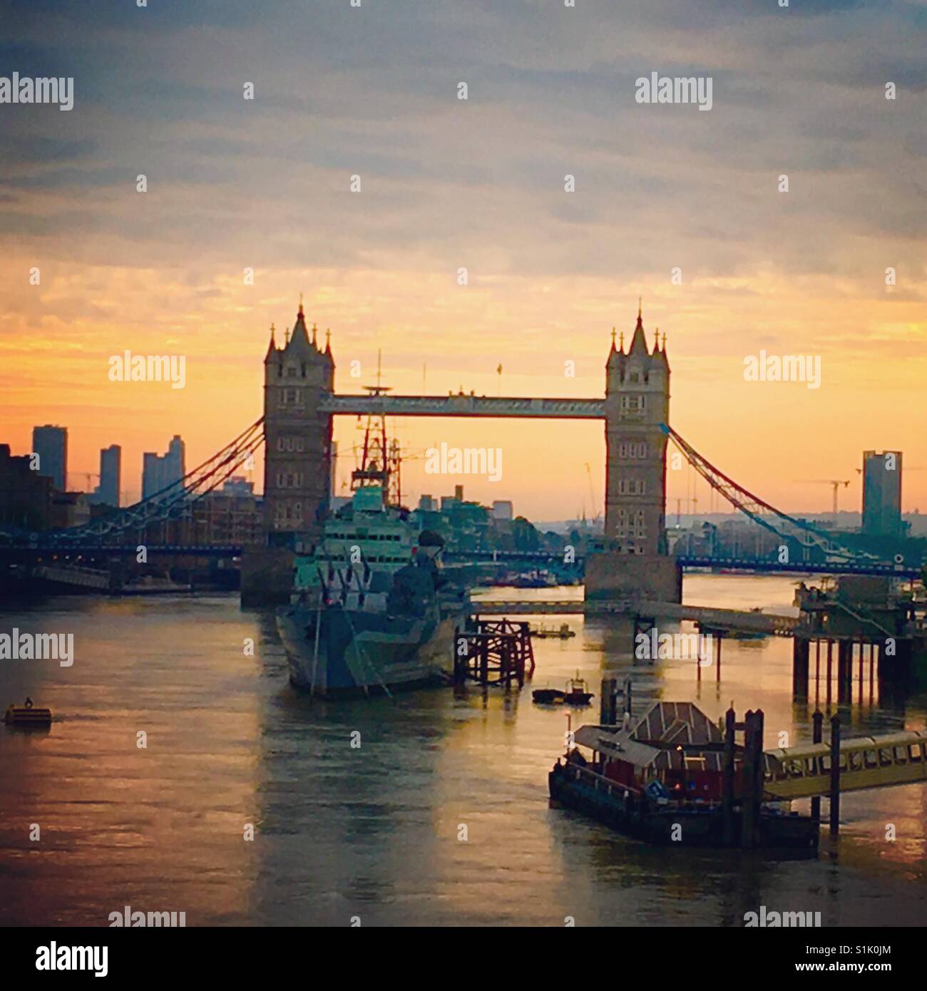 Sunrise in London - Smartphone Captured Stock Image